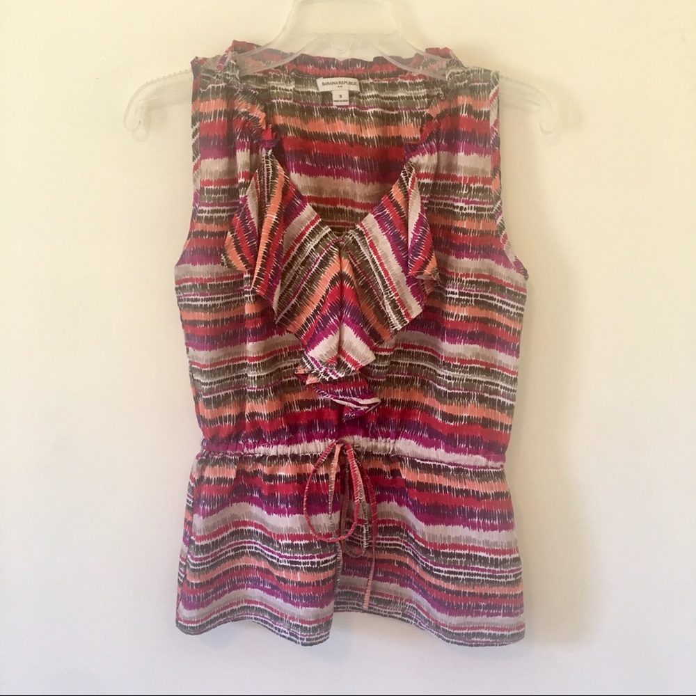 {Banana Republic} Striped Sleeveless Blouse